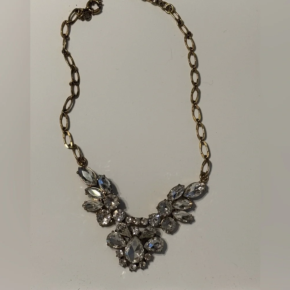 Gold-Tone Clear Crystal Statement Necklace - Women Jewelry